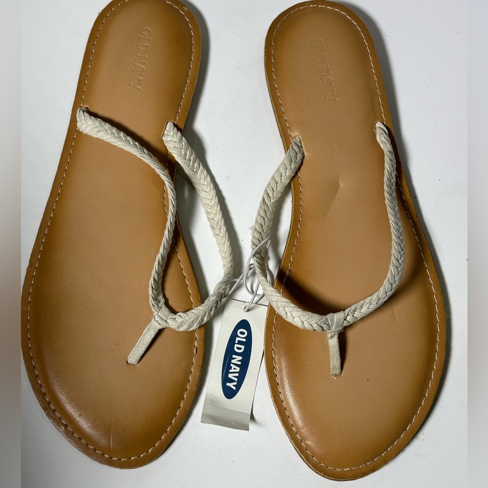 EXCELLENT Old Navy braided leather? flip-flops / sandals - womens 9 NEW